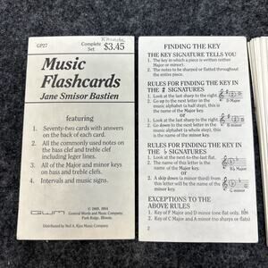 Vtg 1984 Music Flashcard General Words & Music Co Treble Bass Clef Educational